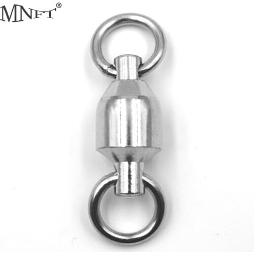 MNFT 6Pcs Heavy Duty Ball Bearing Swivel Solid Ring Steel Big Pulling Strength Fishing Rolling Connector 30-36mm
