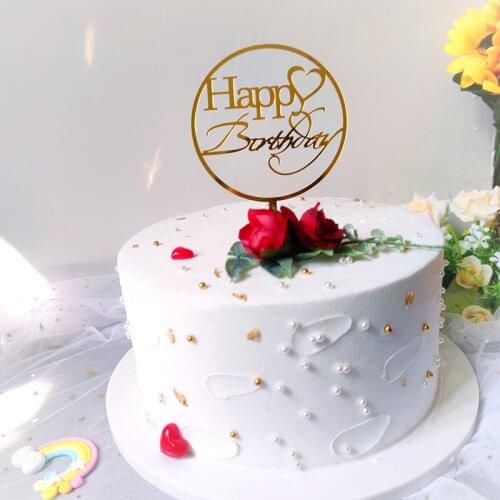 2021 Gold Acrylic Happy Birthday Cake Topper Gold Pink Birthday Cake Topper For Kids Birthday Party Cake Decorations Baby Shower