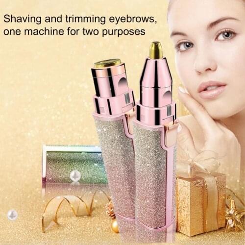 Eyebrow Trimmer 2-in-1 Electric Eyebrow Trimmer Makeup Eye Brow Epilator Mini Shaver Razors Portable Facial Body Hair Remover