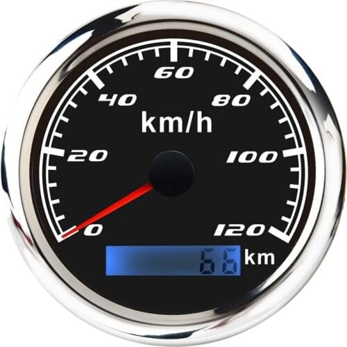 Universal Speedometer 12V/24V Odometer 85mm 120Km/H LCD Hourmeter Tachometer Backlight for Marine Car Motorcycle