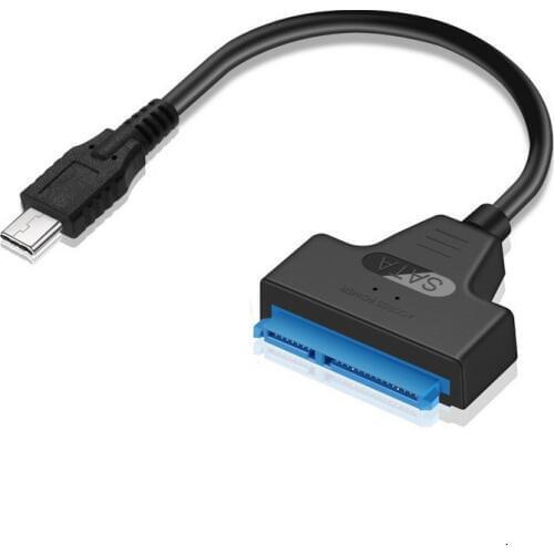 USB3.1 Type C to SATA III 22Pin 7+15pin for SSD Hard Drive Adapter ThunderBolt Capable blue