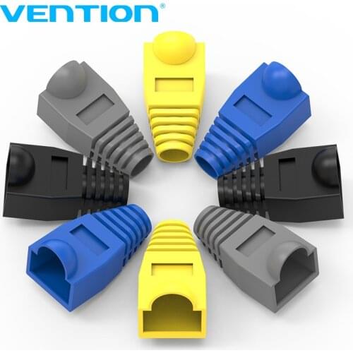 Vention RJ45 Strain Relief Boots Ethernet RJ45 Connector Boots Plug Cover 100PCS RJ45 Boots Cap Cover for CAT5E/6 Ethernet Cable