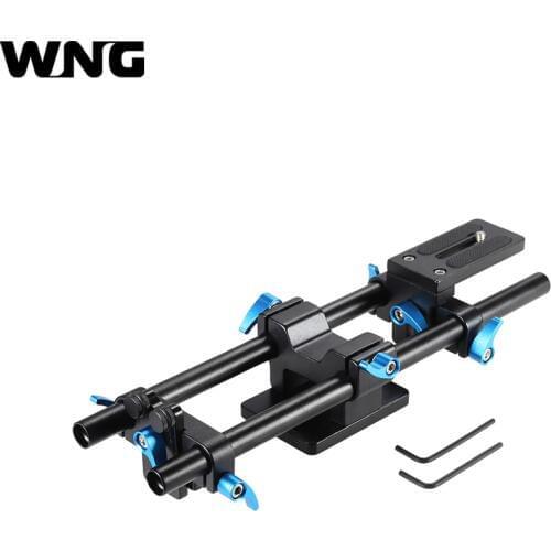 YLG1005D 15mm Rail Rod Support System 30cm in Length DSLR Camera Track Rail Slider Baseplate with 1/4" Screw Quick Release Plate