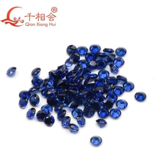 0.8mm to 2mm 34# 35# blue sap phire color round shape syntheitc corundum 100pcs per bag