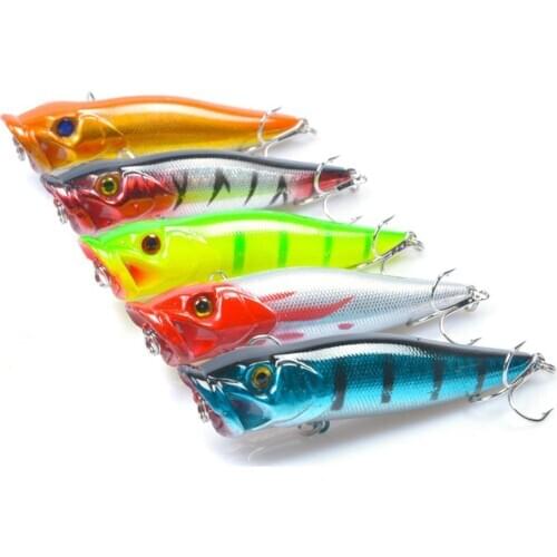 1PCS Artificial Popper Hard Minnow Wobblers Fishing Lures Laser Minnow Fishing Lure hooks for fish wobbler tackle artificial