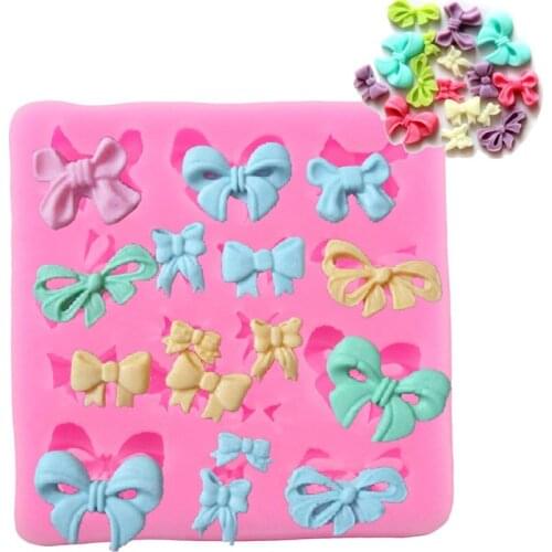 3D Bow Ribbon Silicone Molds DIY Party Cupcake Topper Fondant Cake Decorating Tools Gumpaste Chocolate Moulds Candy Clay Moulds