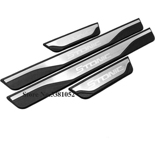 4Pcs Car Styling Accessories For Kia Stonic 2017 2018 2019 Door Sill Protector Guard Stainless Steel Scuff Plate Accessories