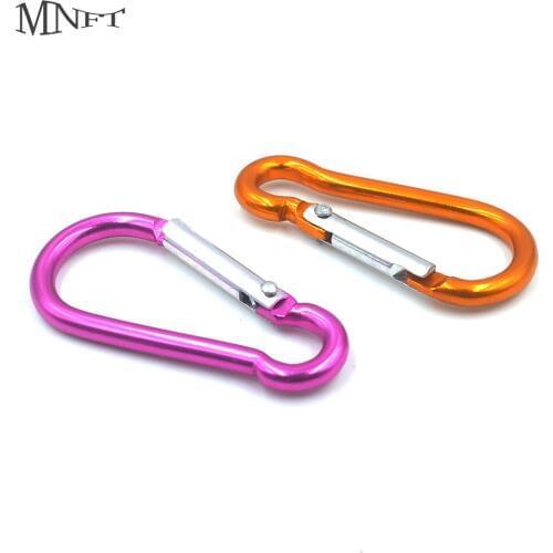 MNFT 5Pcs Fishing Aluminum Locking Carabiners Fishing Accessories Hiking Traveling Safety Buckle Hook