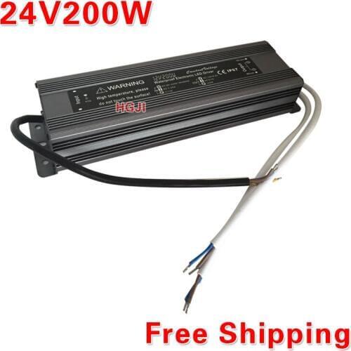 LED Strip Power Supply 110V 220V to 24V200W LED Driver IP67 Waterproof Ultra Thin LED Light Transformer 200W DC24V Power Supply