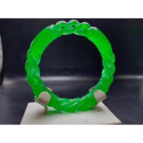 100% Real Myanmar Jade emerald green jade bangles hollow carved round jade bangle jadeite bracelets jade jewelry