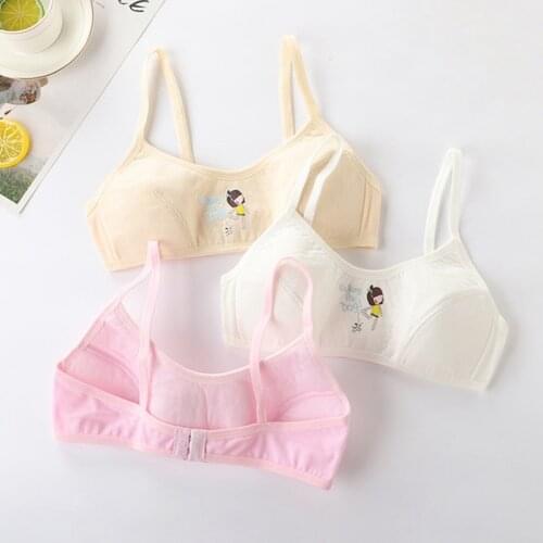 Cute Bra Cotton Girls Training Bra Puberty Clothing Teenage Underwear for 9-16 Junior High School Adolescente Teens Lingerie