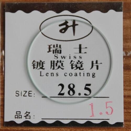 Freeshipping New flat glass watch crystal diameter 28.5 mm Thick 1.5mm