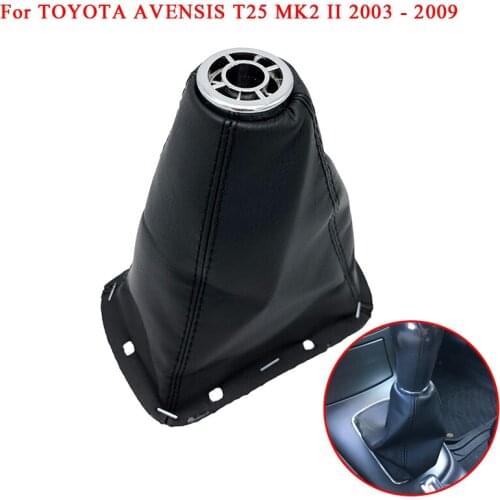 Car PU Leather Gear Shift Knob Gaitor Shift Boot Cover Case For TOYOTA AVENSIS T25 MK2 II 2003 2004 2005 2006 2007 2008 2009