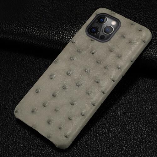 100% Natural Ostrich Cell Phone Case for iPhone 12 Pro Max 12Mini 11 Pro Max X XS Max XR 8 Plus 6 6s 7 Plus SE 2020 luxury Cover