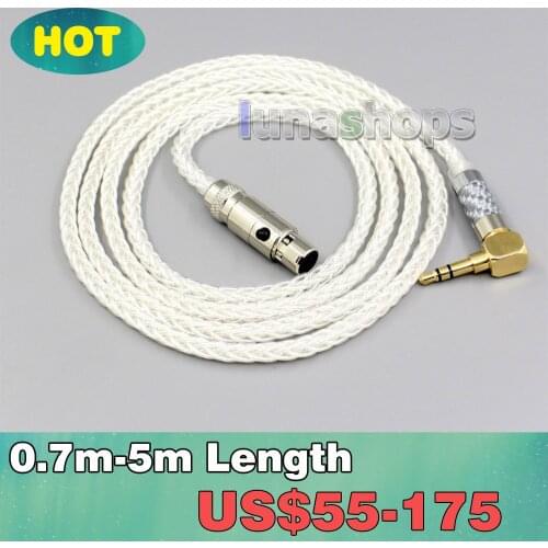 4.4mm XLR 2.5mm 99% Pure Silver 8 Core Earphone Cable For Beyerdynamic DT1770 DT1990 PRO AKG K181 pro 2015 M220 LN006787