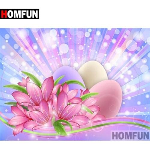 HOMFUN Rhinestone Painting Crystal Decor Diy Diamond Painting "Flower egg" 3D Cross Stitch Pattern Diamond Embroidery A19319