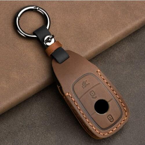 Leather Car Key Cover Case For Mercedes Benz 2017 E Class W213 2018 S class Car Styling Shell Bag Protective Auto Accessories