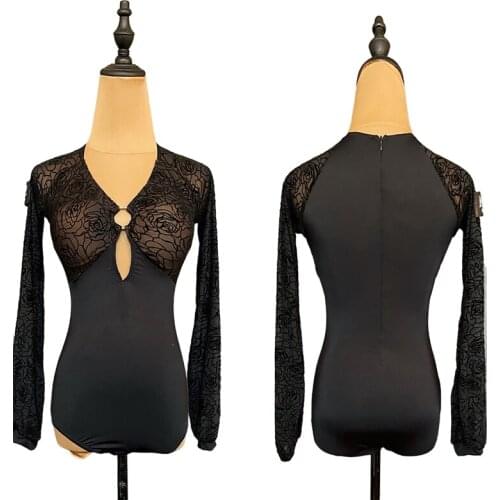 Lace Latin Dance Tops Women Ballroom Practice Wear Modern Dance Wear Designer Clothes Salsa Dancing Outfit Stage Costume JL2880