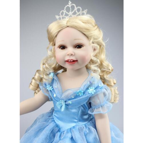 18 Inch 45cm Quality Silicone Reborn Babies Cute Collection Cinderella Princess Doll Baby Reborn Doll for Girl Birthday Gift