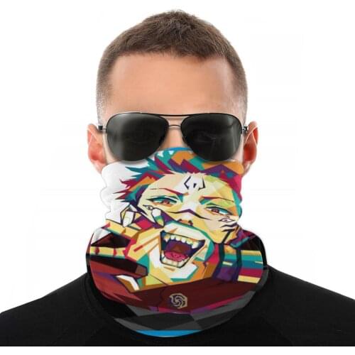 Jujutsu Kaisen Anime Scarf Half Face Mask Halloween Neck Gaiter gojo yuji manga Bandanas Protective Headband Cycling Hiking