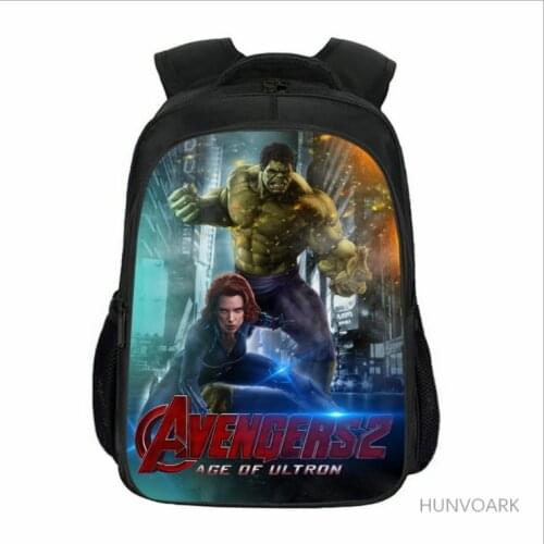Fashion Mochilas 16-inches Printing Avenger Cartoon Hulk Children Backpack for Tennager Boys Schoolbag for Kids School Bags