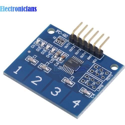 2pcs TTP224 4- Channel Digital Touch Sensor Module Capacitive Touch Switch Button New