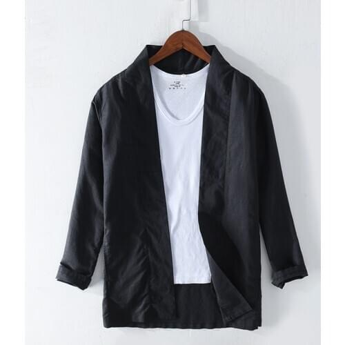 Japan Style Men Kimono Cardigan Man Clothing Coats Jackets Vintage Open Stitch Retro Button Long Sleeve Spring Male Y2429