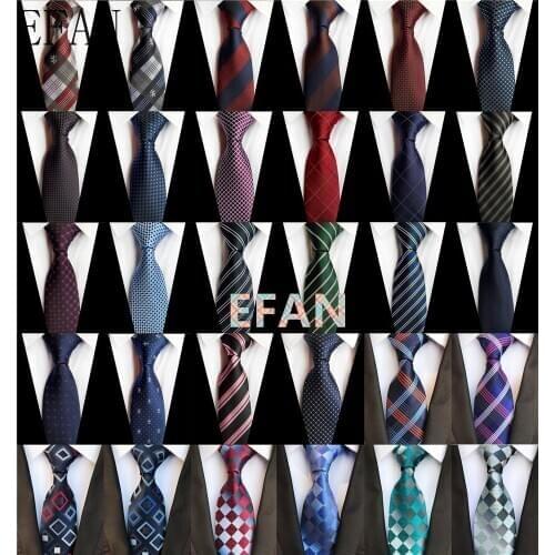 New Dark Color 8cm Ties for Man Classic Stripe Plaid Geometric Necktie Business Wedding Party Gravatas Party Jacquard Ties