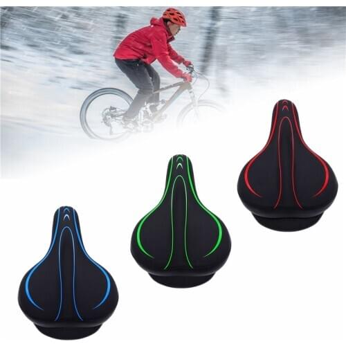 1 Pcs Red/Green/Blue Bicycle Inflatable Seat Saddle Mountain Bike Soft Comfortable Thickening Big Cushion Riding Accessories