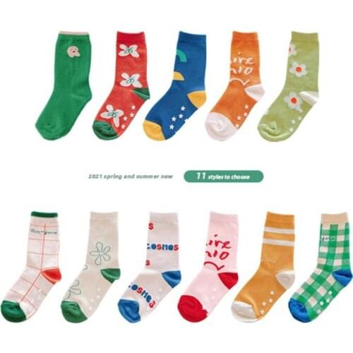 11Colors Kids Boys Girls tube Socks 2021 Summer Spring RJ Brand Design Cartoon Bunny Pattern Baby Cotton Sock Fashion Kids Socks