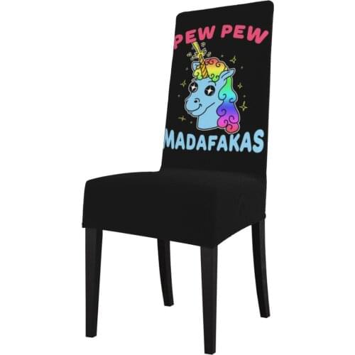 Dining Chair Cover Spandex Elastic Pew Pew Madafakas Modern Slipcovers Furniture Cover Kitchen Wedding housse de chaise
