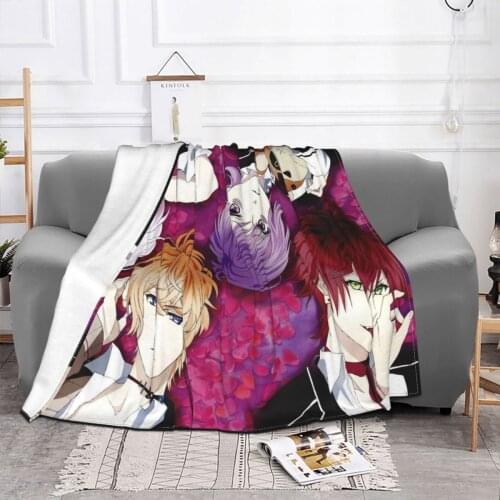 Diabolik Lovers Blanket Fleece Winter Combat Cartoon Vampire Multifunction Super Warm Throw Blanket for Home Travel Bedspread
