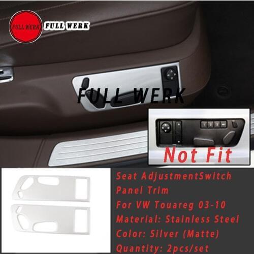 1 Pair Car Seat Adjustment Switch Panel Trim Decoration Cover Sticker Plate for Volkswagen Touareg 03-10 Interior Accessories