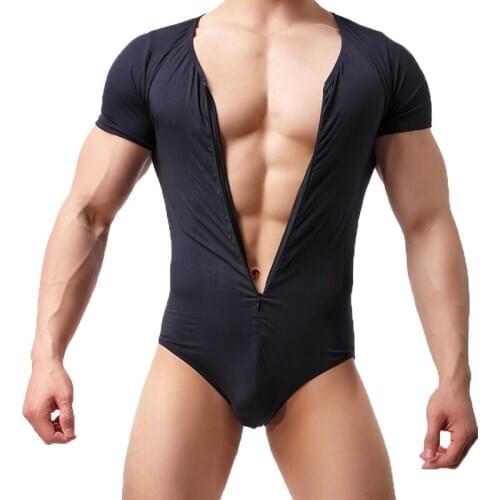 Sexy Lingerie Mens Stretchy Thong Fitness Bodybuilding Bodysuit Gay Slim Shaperwear Underwear Mens Modal Shapers Jumpsuit