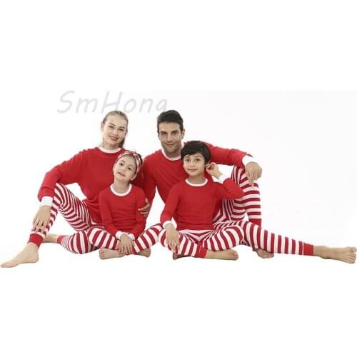 Family Look Christmas Striped Sleepwear For Families Girls Clothing Boys Sets Family Christmas Pajamas Sets Mom Dad Kids Clothes