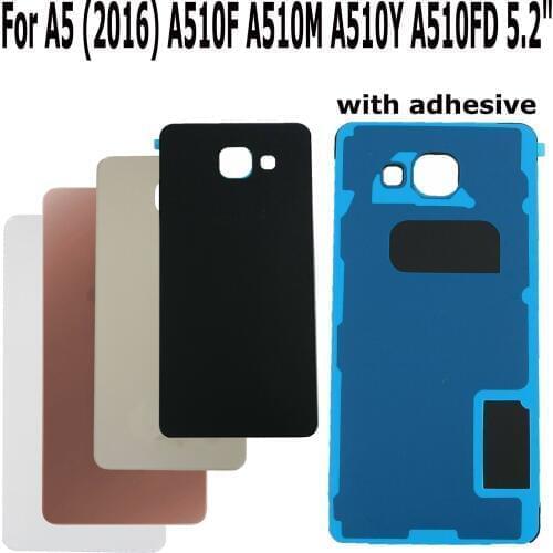 Shyueda 100% New For Samsung Galaxy A5 (2016) A510F A510M A510Y A510FD 5.2" Rear Back Door Housing Battery Door Cover + Adhesive