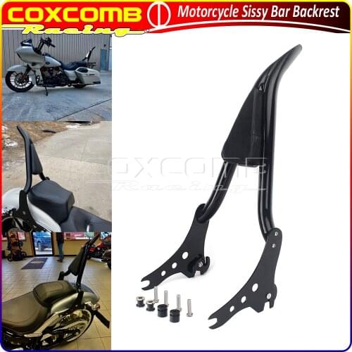 Motorbike Black Tall Passenger Sissy Bar Backrest 22 inch For Harley Softail Sport Glide FLSB FXLR 18-21 Low Rider S FXLRS 20-21