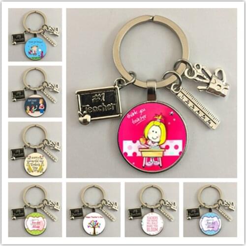 Appreciation Teacher Keychain Drawing Board Crayon Notebook Charm Keychain Thank You Teacher Keychain Jewelry Teachers Day Gift