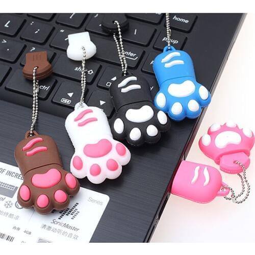Cartoon Bear Claw Shape USB Flash Drive pen drive 4gb 8gb 16gb 32gb 64gb USB 2.0 Flash Memory stick bears footprints Pendrives