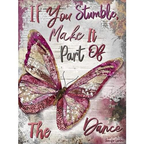 Vintage Pink Butterfly Art Word Diamond Painting Round Full Drill Nouveaute DIY Mosaic Embroidery 5D Cross Stitch Floral Pattern