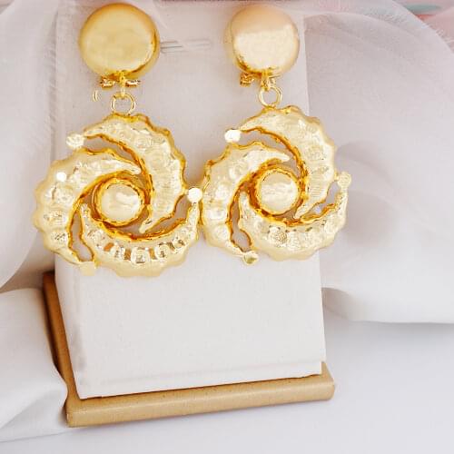 Drop Earrings Elegant Female Charm Bride Wedding Earrings For Women Fashion Gold Color Long Earrings 2021
