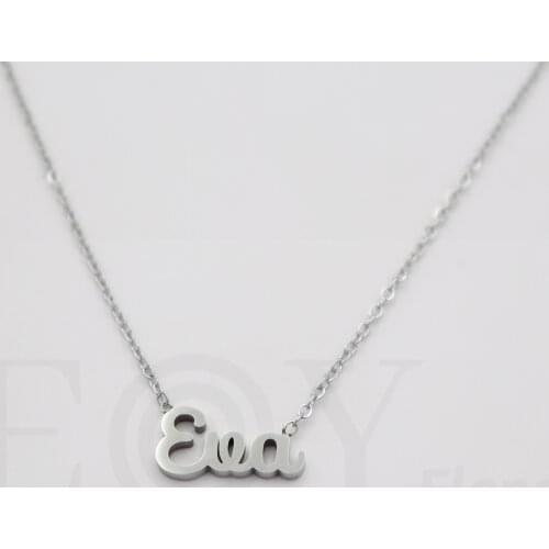 Collar De Acero Inox Con Nombre De Eva Color Plata Alta Calidad Envió Desde España