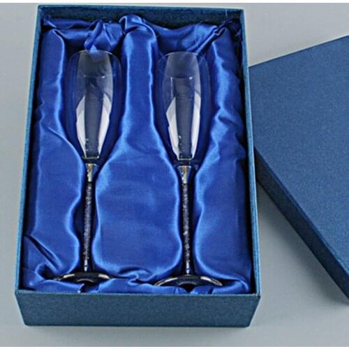 Promotional Crystal Champagne Glass, Elegant Tulip Shape Within 120mm Crystal Stand, 2pcs/set Within Shaped Foam Safty Packing