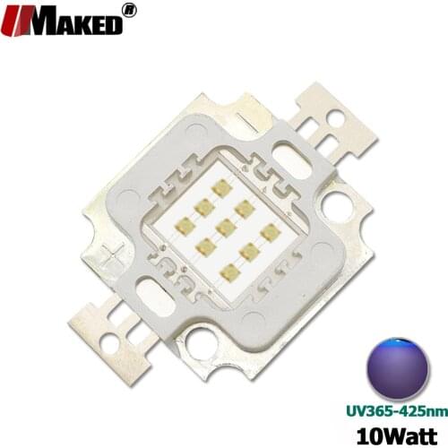 High Power Ultraviolet LED Chips 10W 9-11V Purple Light UV 365-370-380-385-395-400-410-425nm SMD COB Doide Lamp LED Light Beads