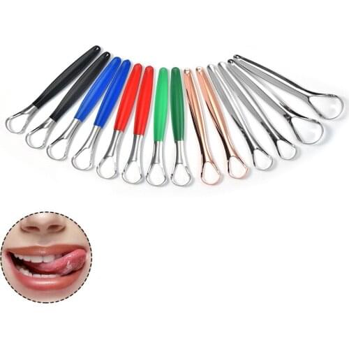 1PC Useful Tongue Scraper Stainless Steel Metal Oral Tongue Cleaner Medical Mouth Brush Reusable Fresh Breath Maker Dental Tools