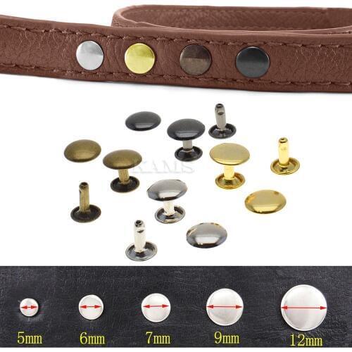 100pcs/set Metal Double Cap Rivets Stud Rapid Rivets Collision Nail Metal Spike Leather Craft Repair 4 Colors
