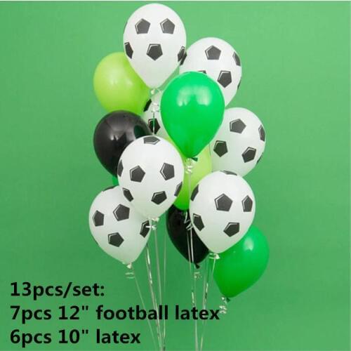 13pcs Football Soccer Latex Balloons Football Theme Party Foil Helium Air Ballon Boys Games Toys Event Birthday Party Supplies