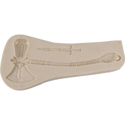 2Pcs Weapon Sword Axe Knife Pendant Resin Casting Dagger Silicone Mold Art CrafT X4YA