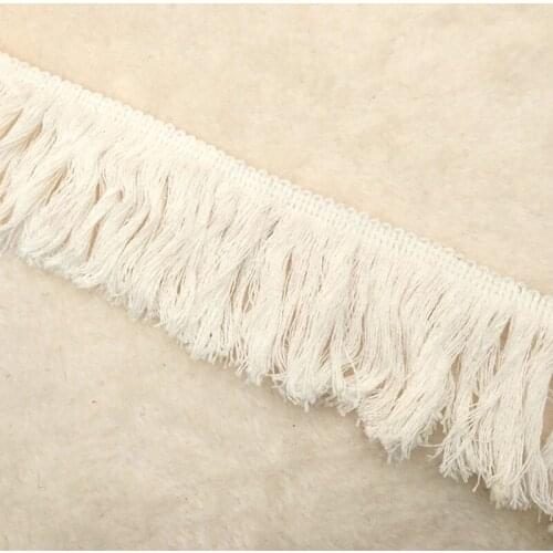25meters 6cm wide Cotton tassel hanging lace trimming Fringe Beige cotton ribbon Diy handmade Curtain craft