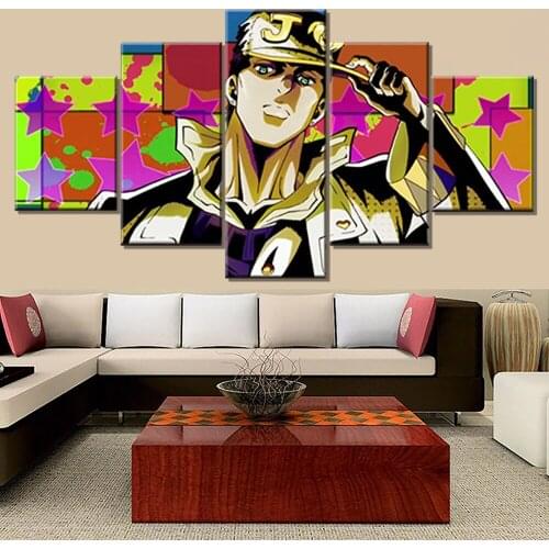 5 Pieces Jojos Bizarre Adventure Anime HD Print Modern Canvas Wall Art Canvas Wall Art Painting Canvas For Living Room Artwork
